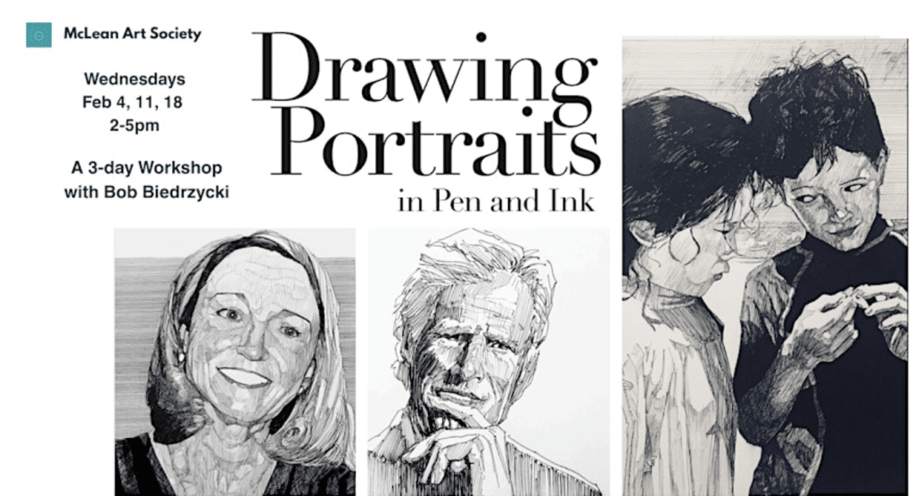 Drawing Portraits in Pen and Ink–3 day workshop with Bob Biedrzycki
