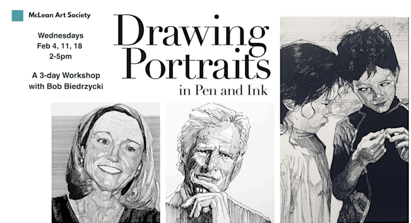 Drawing Portraits in Pen and Ink--3 day workshop with Bob Biedrzycki